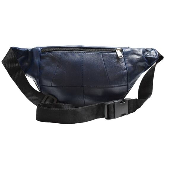Leather Fanny Pack with Multiple Zipper Pockets for Travel & Everyday Use - Picture 4 of 6